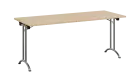 SLC 180 chrom skládací jednací stůl 1800x700, deska 25 mm, podnož chrom, deska bříza světlá